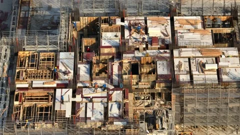 Drones: Construction Sites and Workers Stock Footage 233755820