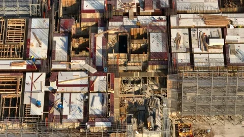 Drones: Construction Sites and Workers Stock Footage 233755861