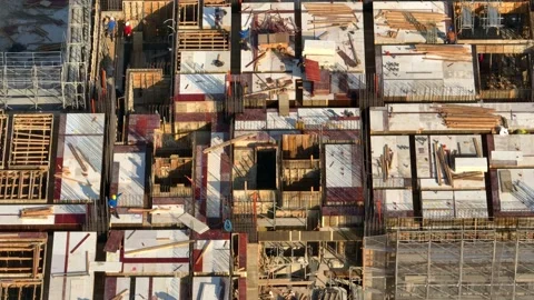 Drones: Construction Sites and Workers Stock Footage 233755881
