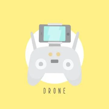 Drones control joystick with smartphone. Stock Illustration