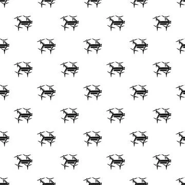 Drones creating a modern repeating pattern on a white background Illustrazione stock