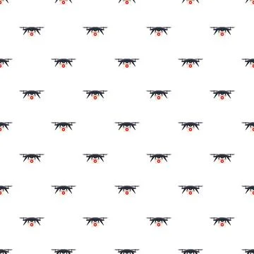 Drones delivering medical supplies pattern on white background Illustrazione stock