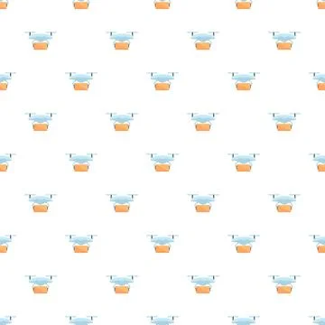 Drones delivering packages in seamless pattern background Stock Illustration