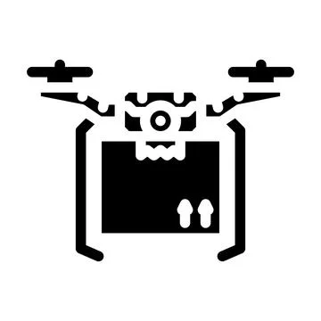 Drones for delivery industry 4 glyph icon vector illustration Stock Illustration