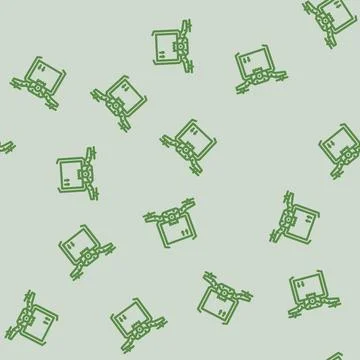 Drones for delivery industry 4 line vector seamless pattern 스톡 일러스트