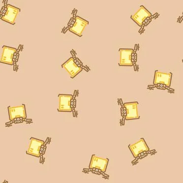 Drones for delivery industry 4 vector seamless pattern Stock Illustration