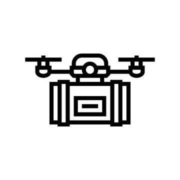Drones for delivery industry line icon vector illustration Illustrazione stock