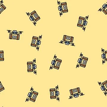 Drones for delivery industry vector seamless pattern イラスト素材