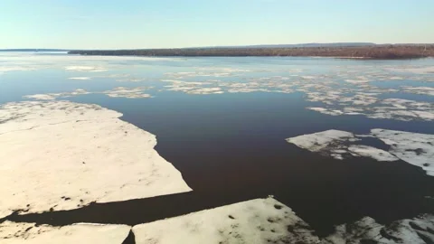 Drone's Eye View: Britannia Beach, Ottawa - Peaceful Sands &amp; Sky Stock Footage 237975062