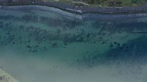 Drone's Eye View of the Coastline on the Moen in Denmark. Stock Footage 245483089