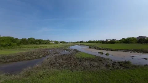 Drone's Eye View: Dynamic Warwick, Rhode Island Aerials | FPV Adventure Stock Footage 243581043