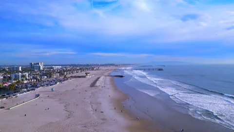 Drone's Eye View of the Iconic Venice Beach Stock Footage 230393216