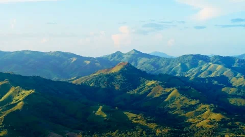 Drone's eye view of a picturesque mountain valley in the Dominican Republic. Stock Footage 299832718