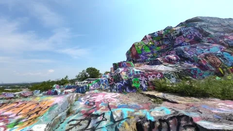 Drone's-eye View: Quincy Quarry in Bright Summer Video stock 246086250