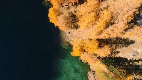 Drones flying over an autumn landscape 스톡 동영상 81537668