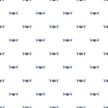 Drones flying in seamless modern technology pattern イラスト素材