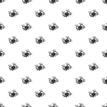Drones flying seamless pattern displaying technology background Stock Illustration