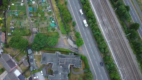 Drone's footage of Fast Train moving on ... | Stock Video | Pond5