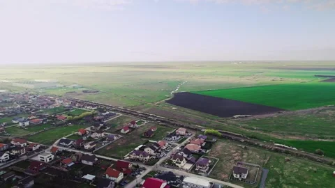 A drone's perspective of a village Video stock 272992707