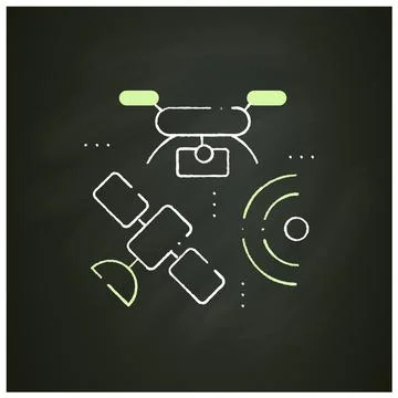 Drones photography chalk icon 스톡 일러스트