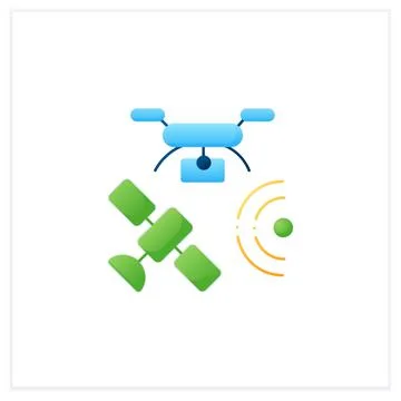 Drones photography flat icon Stock Illustration