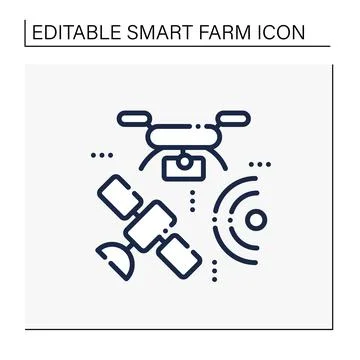 Drones photography line icon 스톡 일러스트