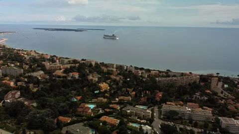 Drones point of view on Cannes coastline Stock Footage 265410999