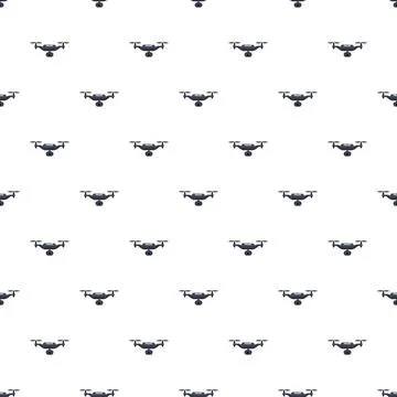 Drones with police text flying in a seamless repeatable pattern Stock Illustration
