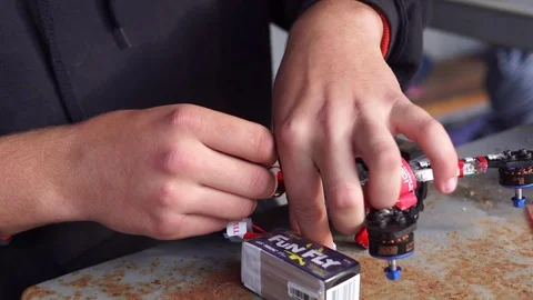 Drones race competition Stock Footage 95803472