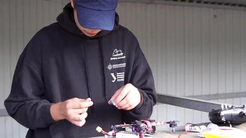 Drones race competition Stock Footage 95803525