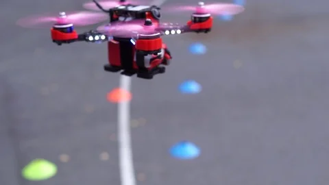 Drones race competition Stock Footage 95803758