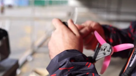 Drones race competition Stock Footage 95803874