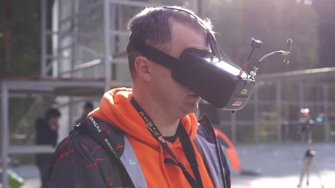 Drones race competition Stock Footage 95804018