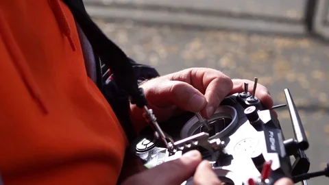 Drones race competition Stock Footage 95804058