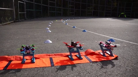 Drones race competition Stock Footage 95804340