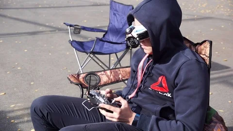 Drones race competition Stock Footage 95805085