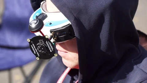 Drones race competition Stock Footage 95805869