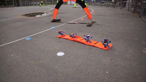Drones race competition Stock Footage 95806143