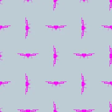 Drones seamless pattern stylish texture. Vector illustration. Stock Illustration