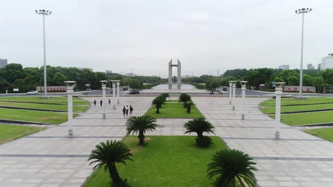 Drones shoot the Changzhou Science and Education City Education Park. Video stock 248209368