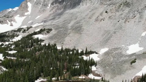 A Drone's View of Brainard Lake's Snowy Canvass Stock Footage 254722606