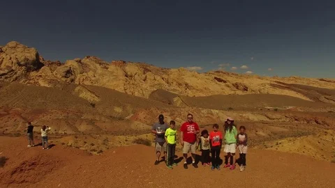 Dronie over the desert Stock Footage 75044384