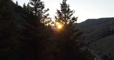 Droning Through The Canyon During Sunset 4K Video stock 123483482