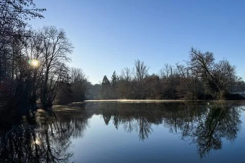 Dronne in winter Stock Photos