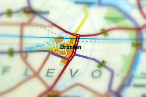 Dronten on a map Stock Photos