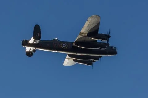 Dronten, Netherlands may 4 2018: Setting sun reflecting on a Lancaster Stock Photos