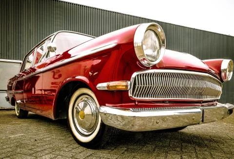 DRONTEN/NETHERLANDS-MAY 22, 2016: Low angle view of a Opel Kapitan at a class Stock Photos