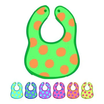 Drool burp cloths vector cartoon graphic Stock Illustration