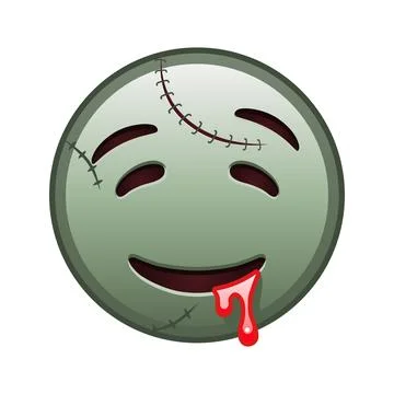 Drooling face Large size of zombie halloween emoji Stock Illustration