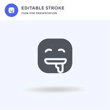 Drooling icon vector, filled flat sign, solid pictogram isolated on white, lo Stock Illustration